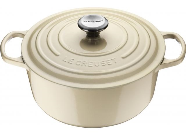 Le-Creuset-Creme-Signature-Rund-Gjutjaernsgryta